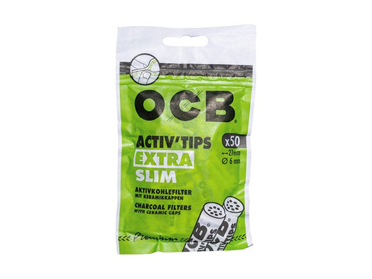 OCB Filter Extra Slim Activ'Tips Aktivkohle 6mm, 50 Stück