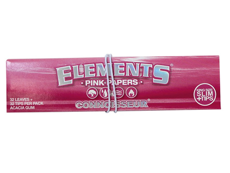 Elements Paper "Connoisseur" Pink - King Size Slim + Tips