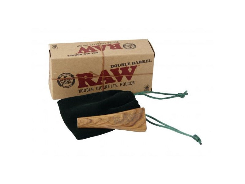 RAW Double Barrel King Size doppelter Zigarettenhalter aus Holz