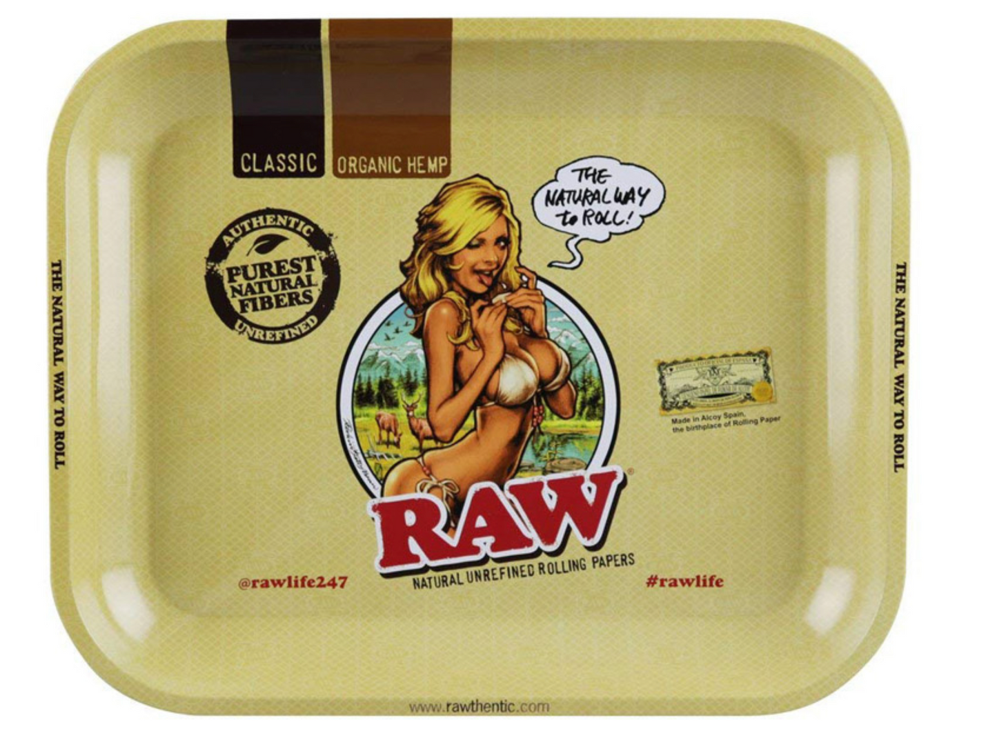 RAW Rolling Tray Drehunterlage Metall - "Girl", Medium