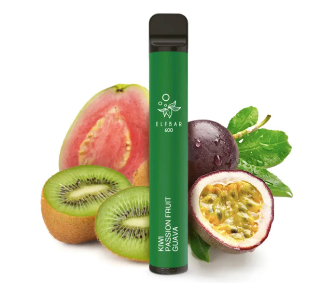 ELFBAR 600 - "Kiwi Passion Fruit Guava" (Kiwi, Maracuja, Guave) - E-Shisha - 20 mg - ca. 600 Züge