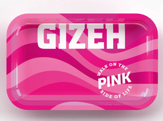 Gizeh Rolling Tray Drehunterlage Metall - "All Pink"