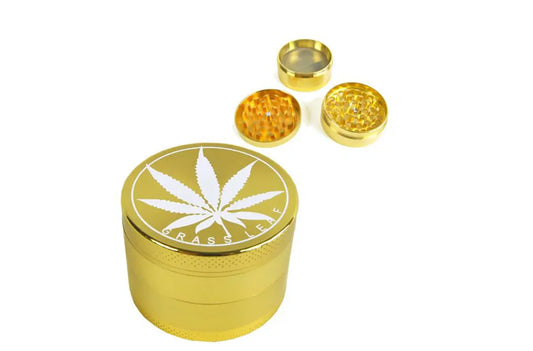 Grinder "Grass Leaf" gold 3-tlg.