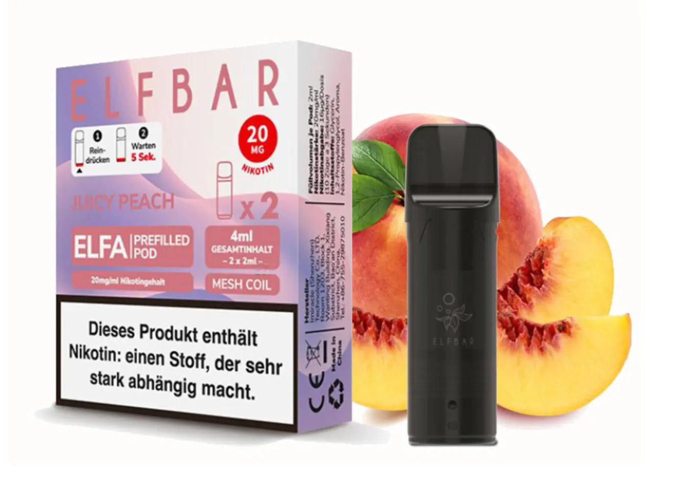 ELFBAR ELFA Peach Ice / Juicy Peach 2er Pack