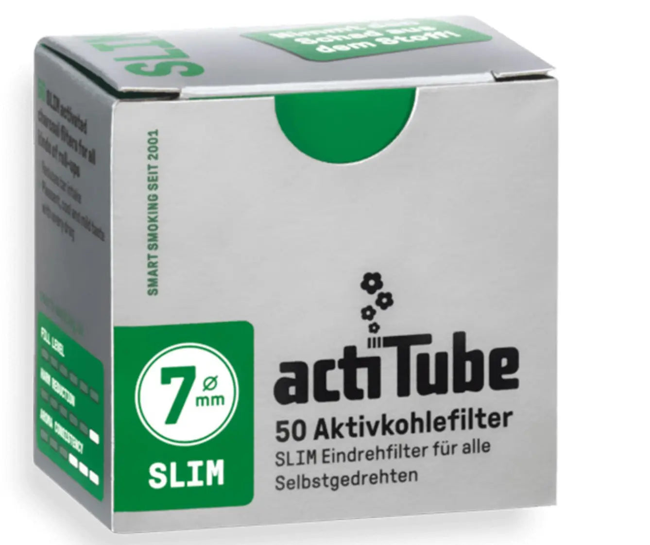 actiTube Slim Aktivkohlefilter 7mm 50er Pack Bundle